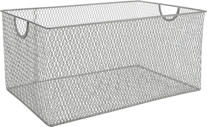 YBM HOME Kitchen Pantry Organizer Wire Basket for Shelves, Cabinets, Pantry, Countertop, Mesh Open Storage Bin Metal Basket for Organizing Food Supplies 12 x 7.8 x 5.8
