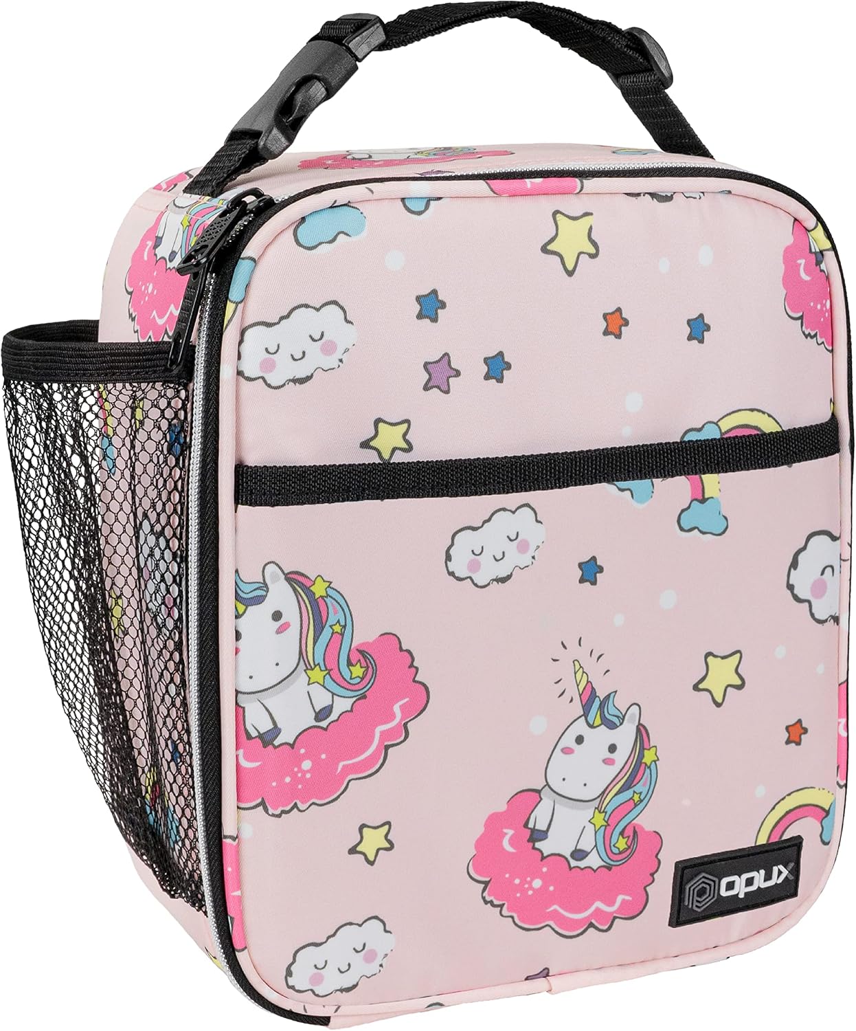 opux Premium Insulated Lunch Box, Soft School Lunch Bag for Kids Boys Girls, Leakproof Small Lunch Pail Men Women Work, Reusable Compact Cooler Tote Lunchbox for Office Adult, Black