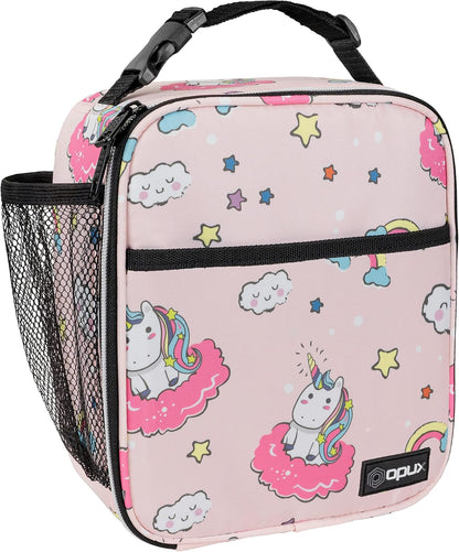 opux Premium Insulated Lunch Box, Soft School Lunch Bag for Kids Boys Girls, Leakproof Small Lunch Pail Men Women Work, Reusable Compact Cooler Tote Lunchbox for Office Adult, Black