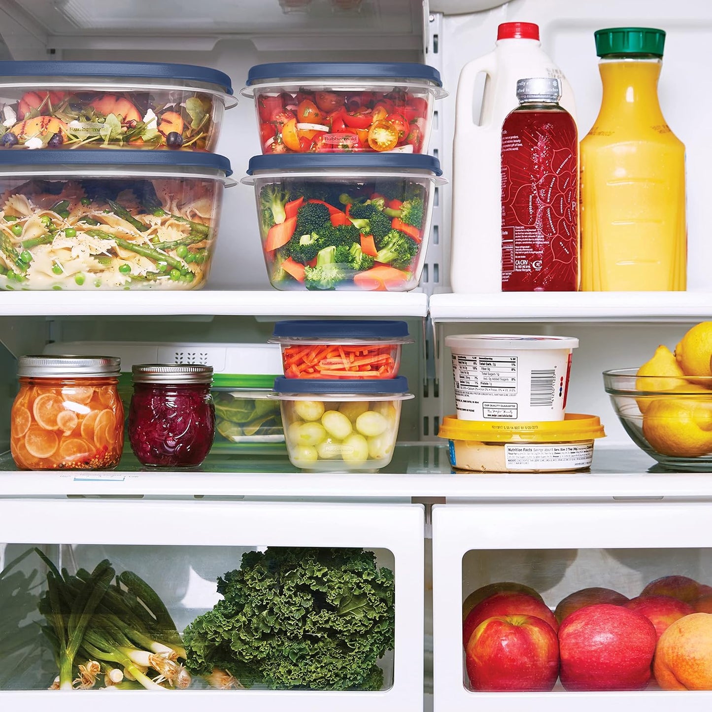 Rubbermaid EasyFindLids Meal Prep Containers 5.1 Cup Red