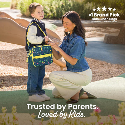 Bentgo Kids Lunch Bag - Durable, Double-Insulated Lunch Bag for Kids 3+; Holds Lunch Box, Water Bottle, & Snacks; Easy-Clean Water-Resistant Fabric & Multiple Zippered Pockets (Mermaid)