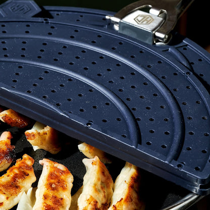 HexClad Grease Splatter Screen for Frying and Searing, Fits 10 and 12-inch Pans, Dishwasher-Safe, Folding Design, Heat-Safe to 480°F, Stay-Cool Locking Handle, Silicone and Stainless Steel