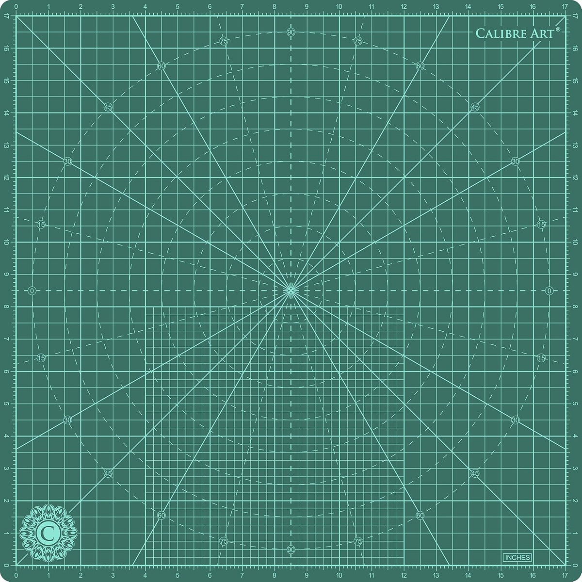 Calibre Art Rotating Self Healing Cutting Mat 18x18 (17" Grid), Quilting