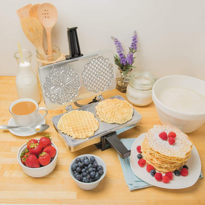 CucinaPro Pizzelle Maker, Non-Stick Electric Baker, Make Two 5-Inch Cookies