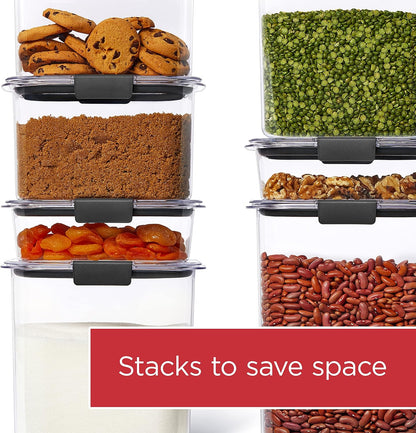 Rubbermaid Brilliance Pantry 10 Piece Set, Clear and Airtight Food and Pantry Storage Containers