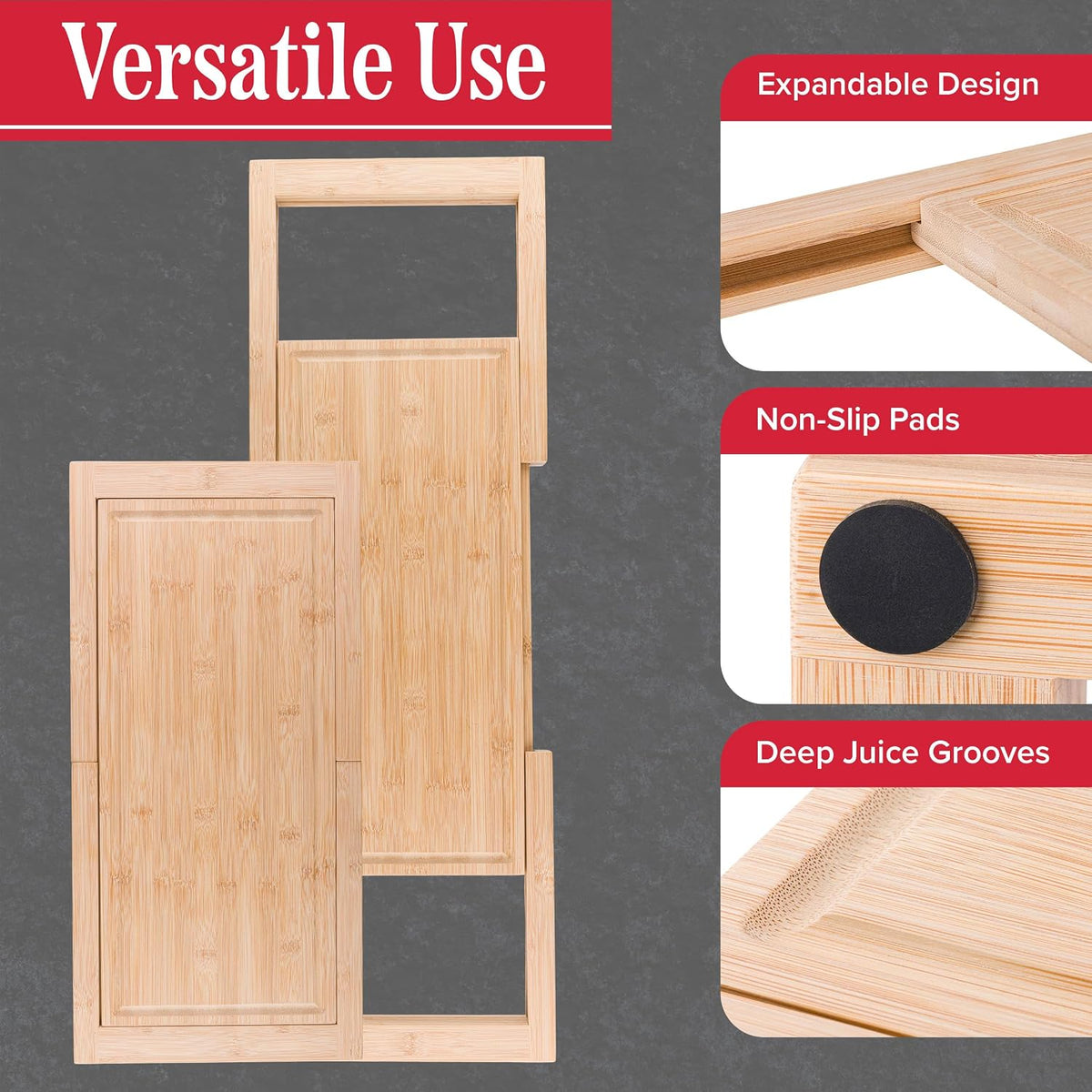 Classic Cuisine 2 in 1 Cutting Board with Strainer, Natural, 13.2” x 11.5”