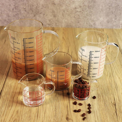 Ackers BORO3.3 Measure Glass -[Insulated handle | V-Shaped Spout]-Made of High Borosilicate Glass Measuring for Kitchen or Restaurant, Easy to Read, 60 ML (2 Oz) 丨(2 Pack)