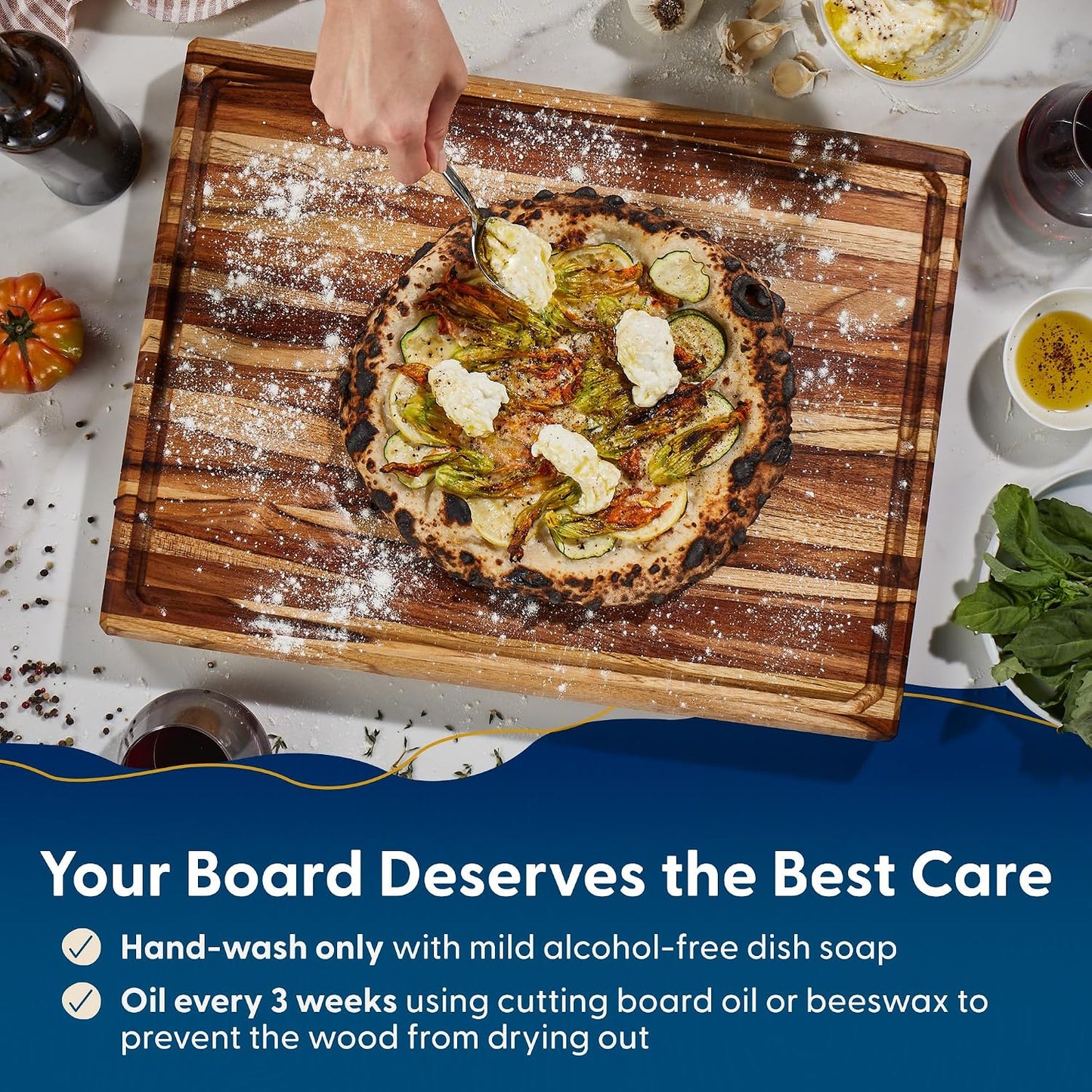 Sonder Los Angeles Doheny Wood Cutting Board Set | Acacia Edge Grain Cutting Board for Kitchen with Juice Groove | Perfect for Compact Daily Use | Gift Box Included | 14x10x1 in & 12x8x1 in