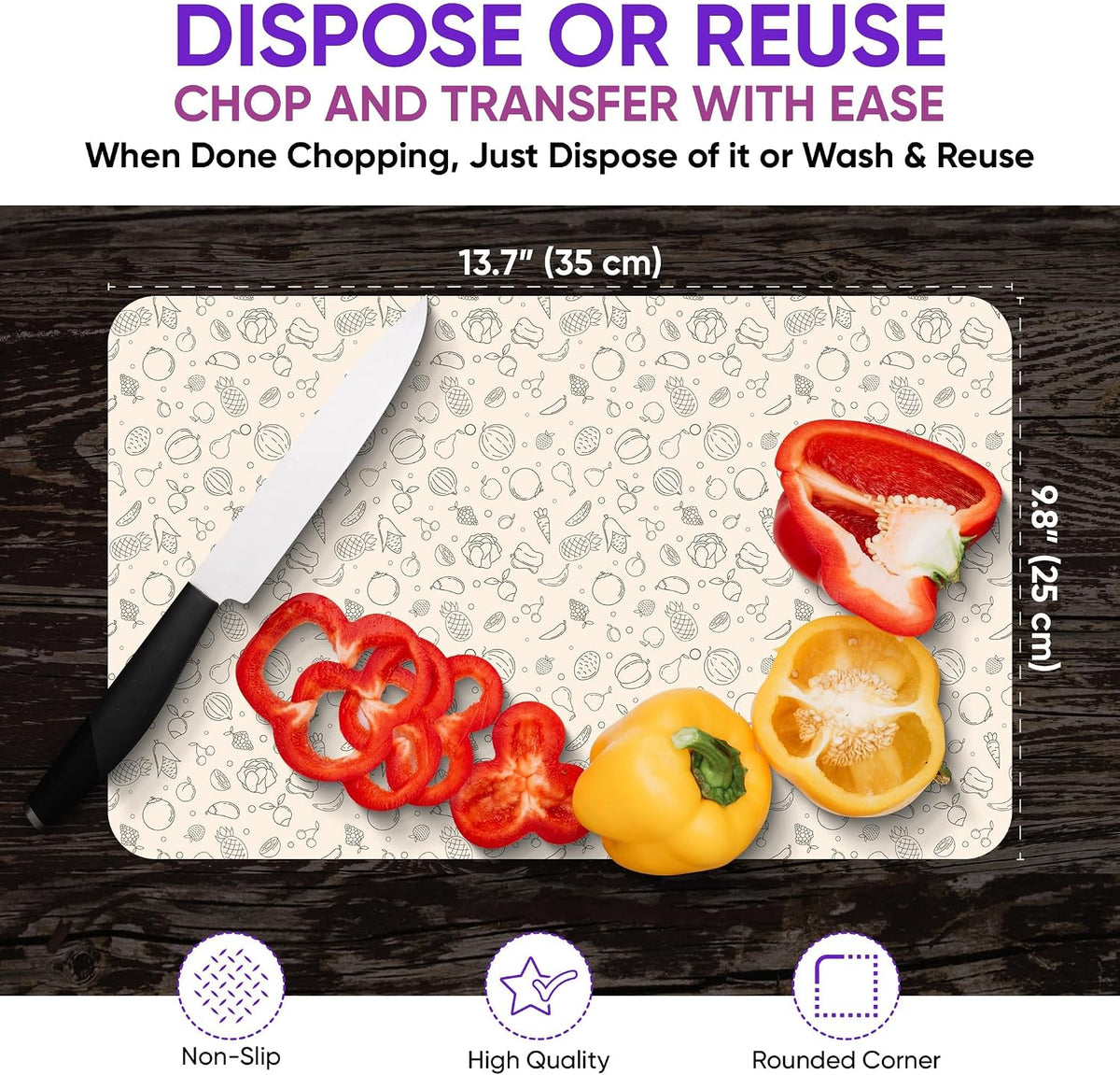 Disposable Cutting Boards, 30 Pack Large Flexible Sheets
