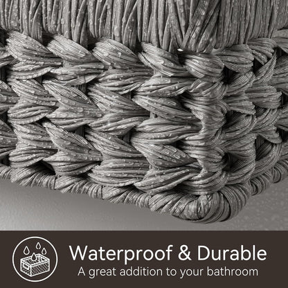 GRANNY SAYS Wicker Storage Baskets for Shelves, Water Hyacinth Basket with Scalloped Edge, Storage Wicker Baskets for Pantry, Large, 2-Pack