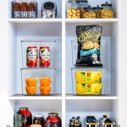 Sorbus 8-Pack Small Clear Plastic Storage Bins – Organizers for Kitchen, Pantry, Fridge, Cabinet & Refrigerator