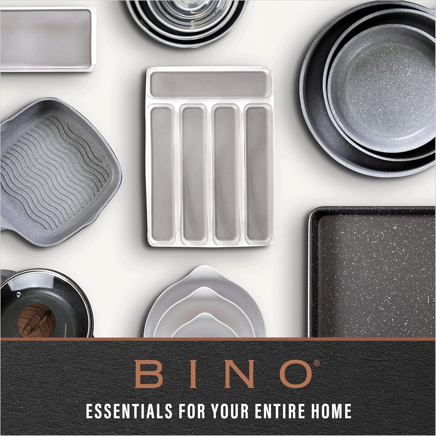 BINO | Plastic Storage Bins, Large - 2 Pack, Clear | THE SOHO COLLECTION | Pantry Organizers and Storage Containers | Fridge Organizer Bins | Kitchen Cabinet Organizer | Medicine Cabinet Bin