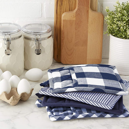 DII Gingham Check Kitchen Collection, Pink, Potholder Set