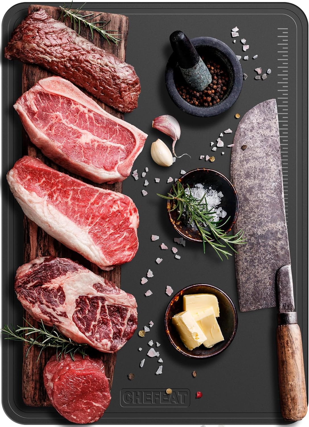 Extra Large TPU Cutting Board for Kitchen 17.3" x 12.6" Professional Flexible Extra Thick 0.14'' Knife Friendly Scratch Resistant Dishwasher Safe Juice Groove BPA Free