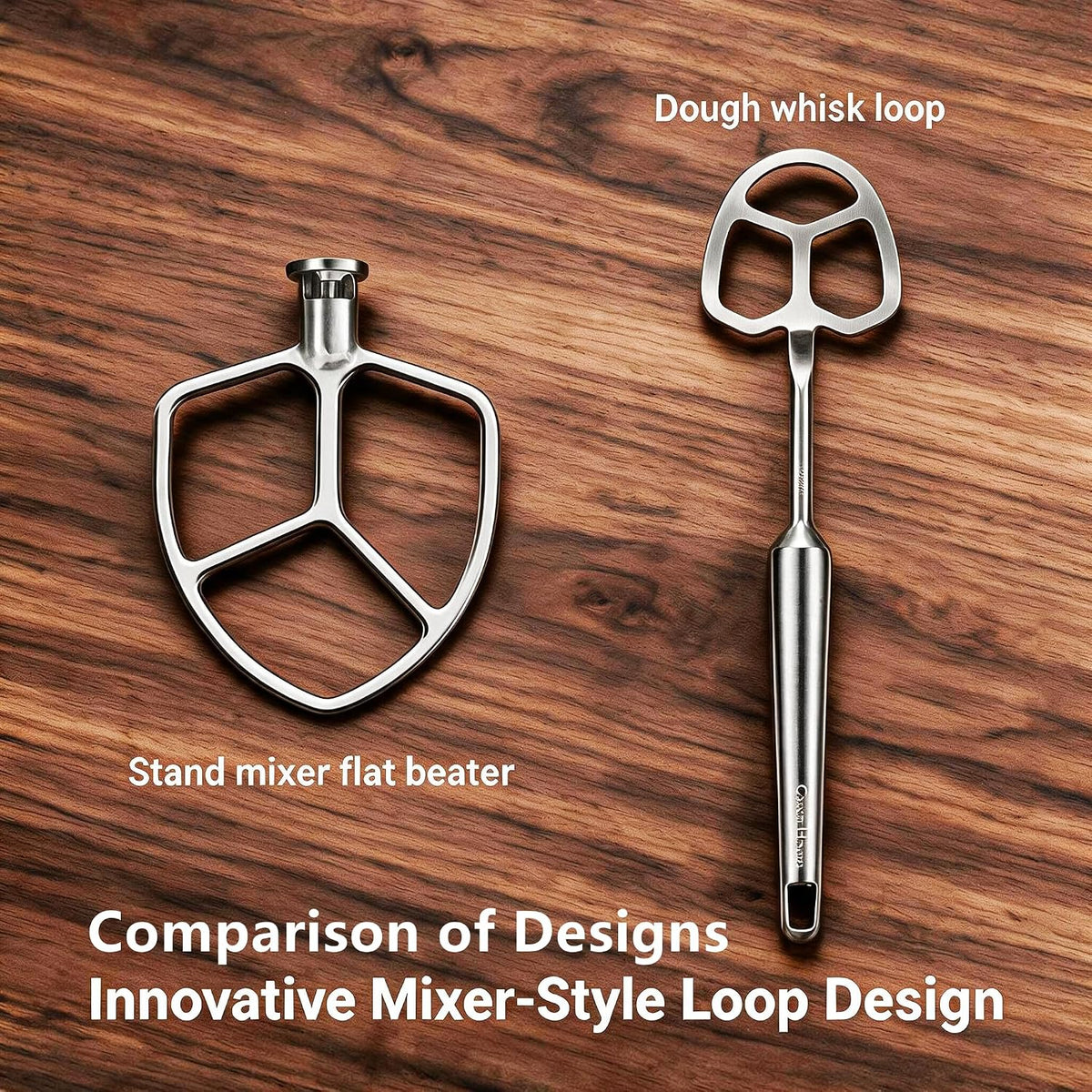 Seamless Danish Dough Whisk Baking Tools 304 Stainless Steel 12 Inches