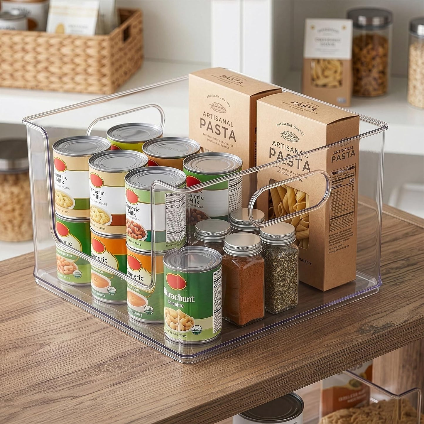 BINO | Stackable Plastic Storage Bins, Clear | THE CLARUS COLLECTION | Pantry Organizers and Storage Containers | Fridge Organizer Bins | Kitchen Cabinet Organizer | Medicine Cabinet Bin