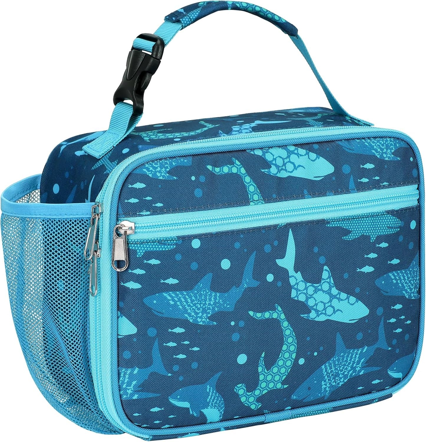 Bagseri Kids Lunch Bag Boys - Thermal Insulated Lunch Box Tote with Water Bottle Holder, Reusable Leak-Proof Kids Lunch Box for Daycare & School, Black Dinosaur (Containers Not Included)