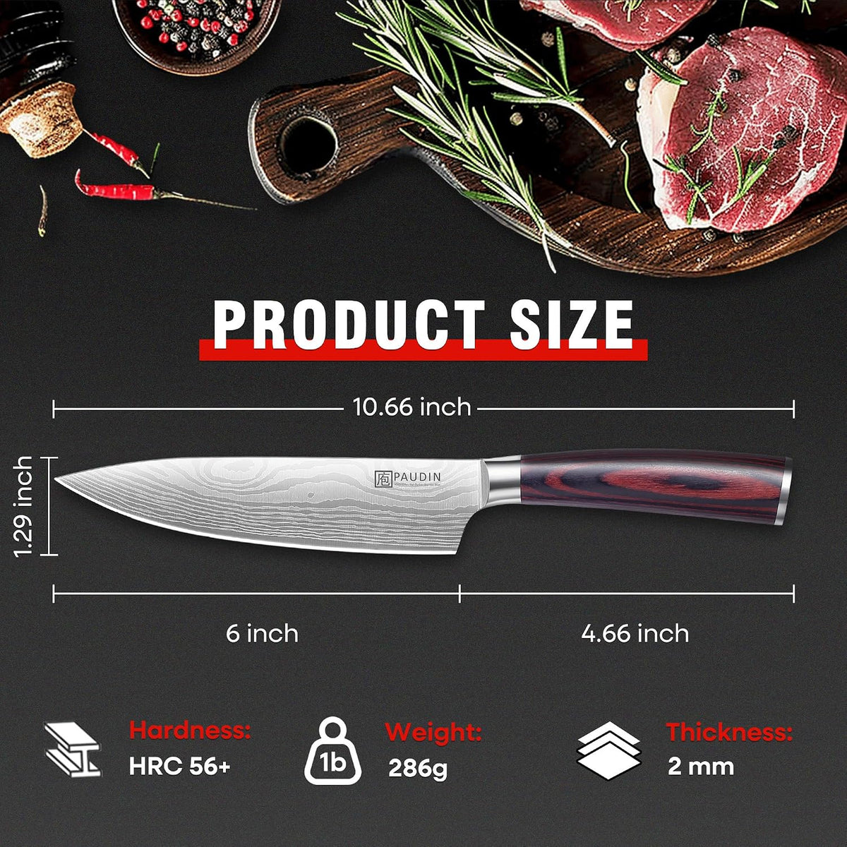 PAUDIN Cheese Knife, 5” Serrated Knife for Block Cheese,Sharp Tomato Knives