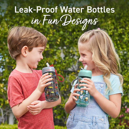 Bentgo Kids Water Bottle - Leak-Proof, Durable Tritan PFAS- & BPA-Free 15 fl oz, Kids/Toddlers Ages 3+ for School & Sports; Bite & Sip Spout, Carrying Handle, Dishwasher Safe (Unicorn)
