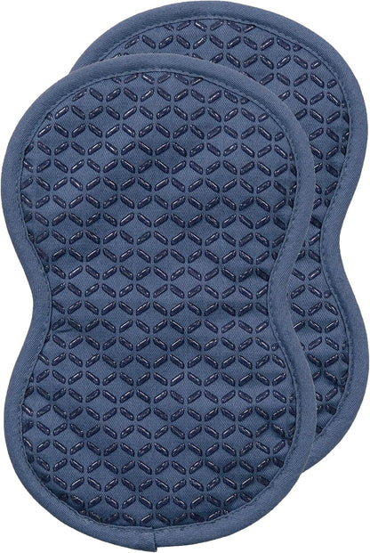 All-Clad Premium Pot Holder: Heat Resistant up to 500 Degrees - 100% Cotton, 10"x8" Hot Pad for Kitchen and Barbecue, 2-Pack, Indigo
