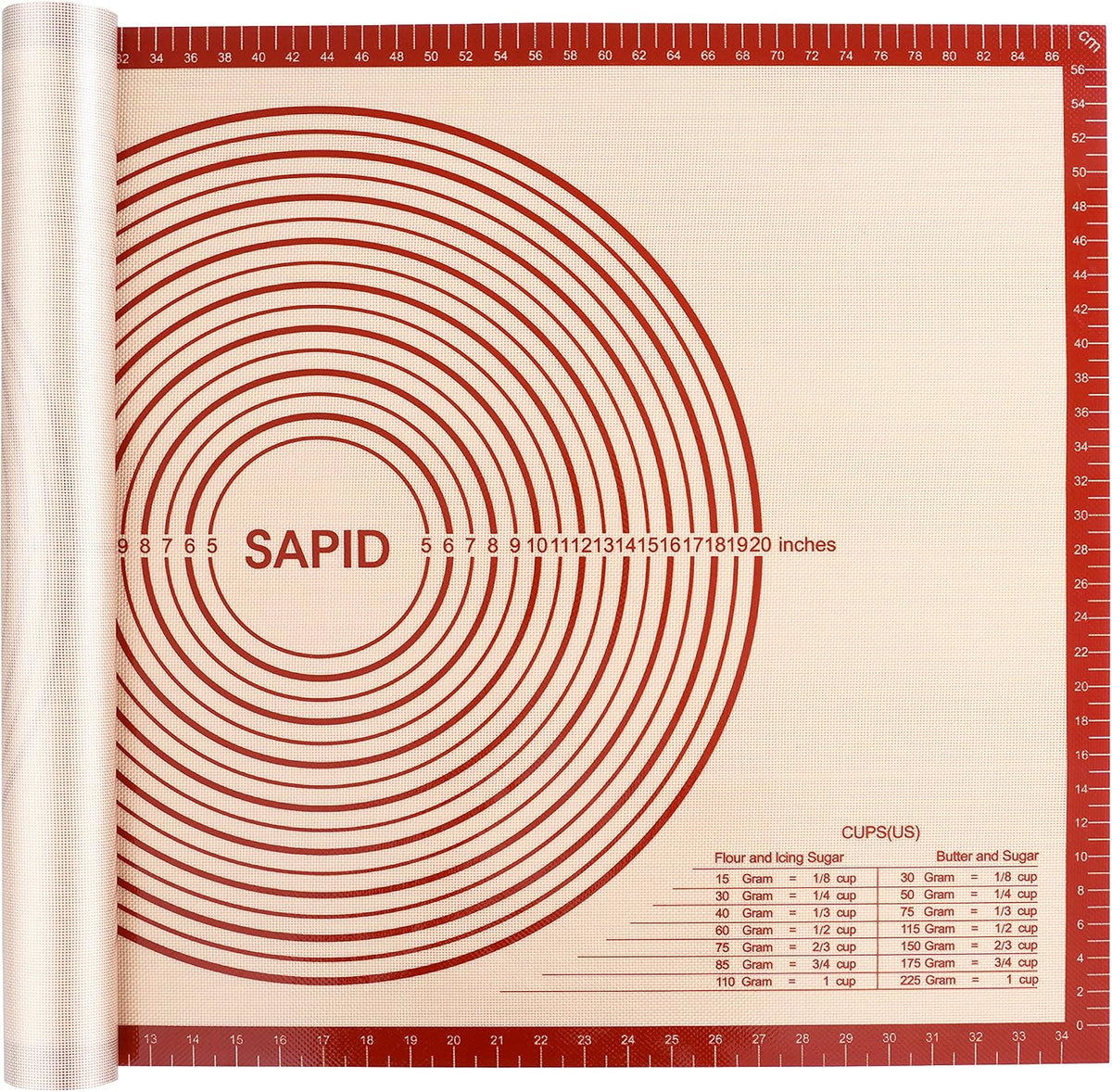 Sapid Thick Silicone Pastry Mat Baking Dough Rolling Extra Large 20" x 28"