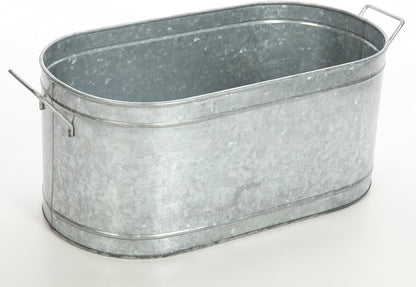 Hosley Galvanized Carry All Kitchen Utensil Caddy Serve Ware 13 Inch Long. Ideal for Floral Arrangements Party Garden Patio. O4