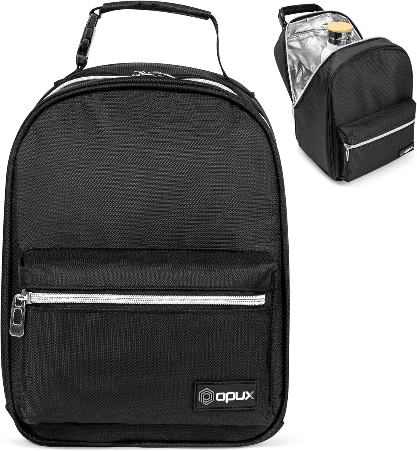 opux Lunch Box for Girls Boys Kids, Insulated Leakproof Lunch Bag, Reusable Teen Lunch Boxes for School, Medium Large lunchbox for Women Men Adult for Work with Front Back Pocket (Purple)