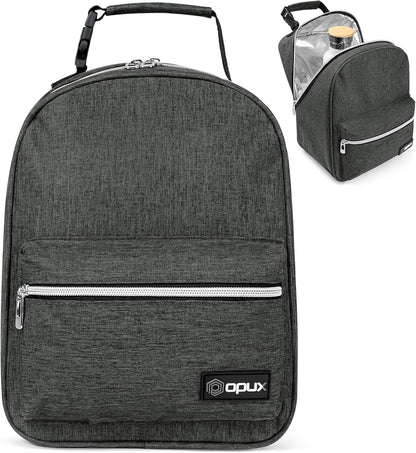 opux Lunch Box for Girls Boys Kids, Insulated Leakproof Lunch Bag, Reusable Teen Lunch Boxes for School, Medium Large lunchbox for Women Men Adult for Work with Front Back Pocket (Purple)