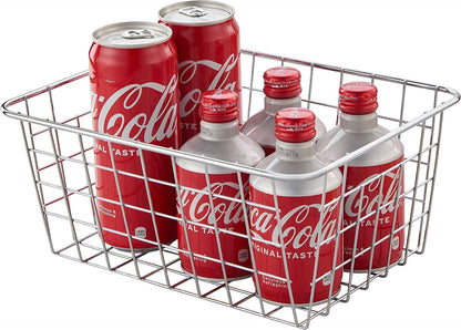 JUNCHU CHERRY Wire Kitchen Storage Basket 3 Packs,Perfect Pantry Organization Accessories Baskets,Laundry Basket,Countertop Organization,Suitable for Kitchen,Bathroom,Bedroom,Tabletop,Stackable,Black