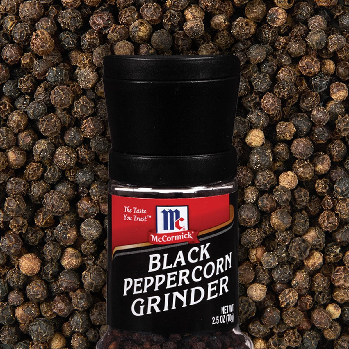 McCormick Black Peppercorn Grinder, For Freshly Ground Pepper While Cooking & Tableside, 2.5 oz