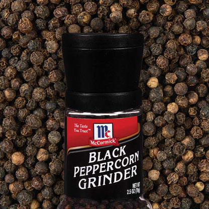 McCormick Black Peppercorn Grinder, For Freshly Ground Pepper While Cooking & Tableside, 2.5 oz