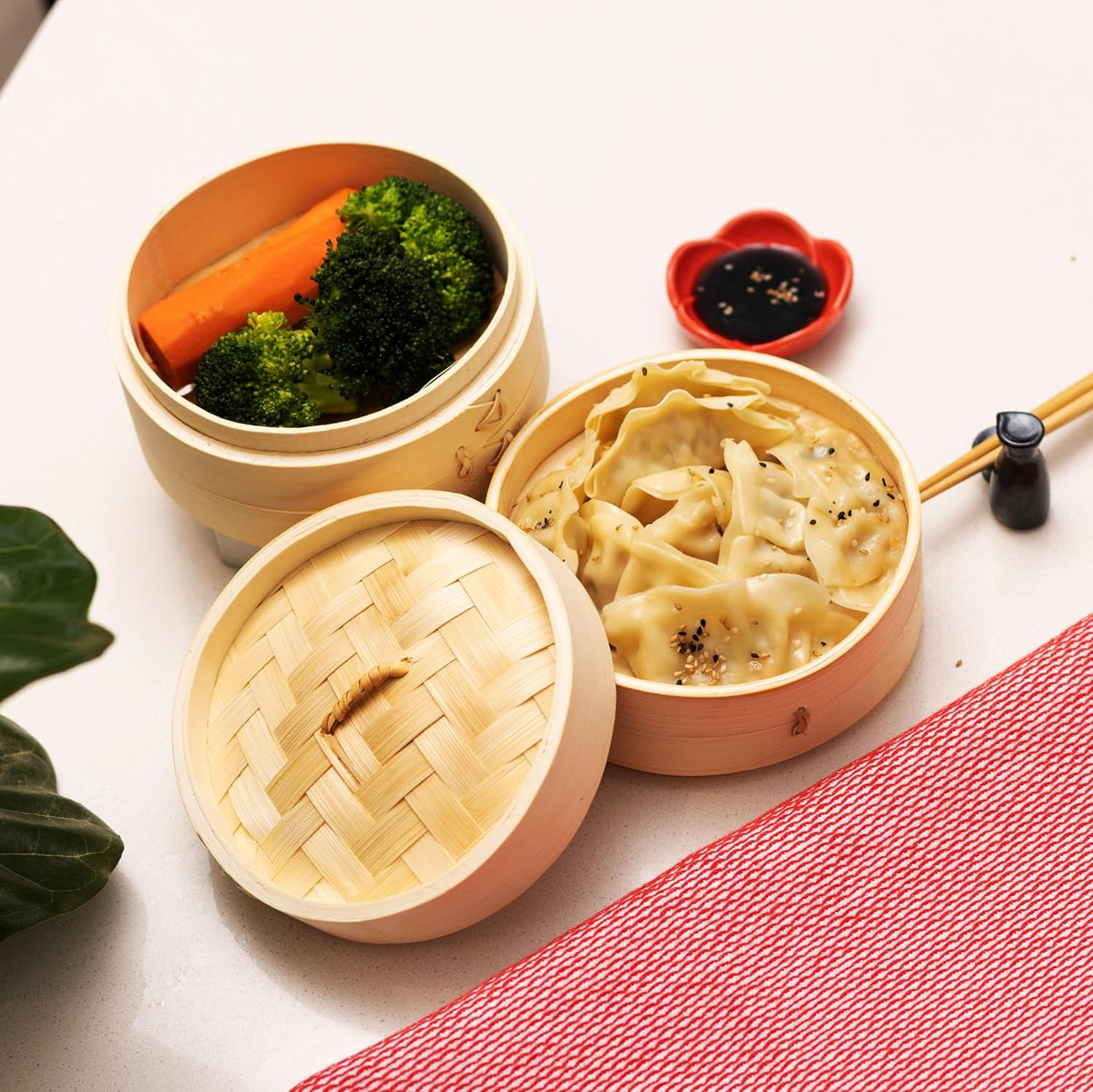 Joyce Chen 2-Tier Bamboo Steamer Baskets, 10-Inch