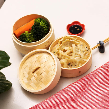 Joyce Chen 2-Tier Bamboo Steamer Baskets, 10-Inch
