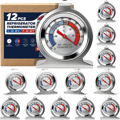 12 Pack Refrigerator Thermometer -30/30°C -20/80°F for Fridge Freezer
