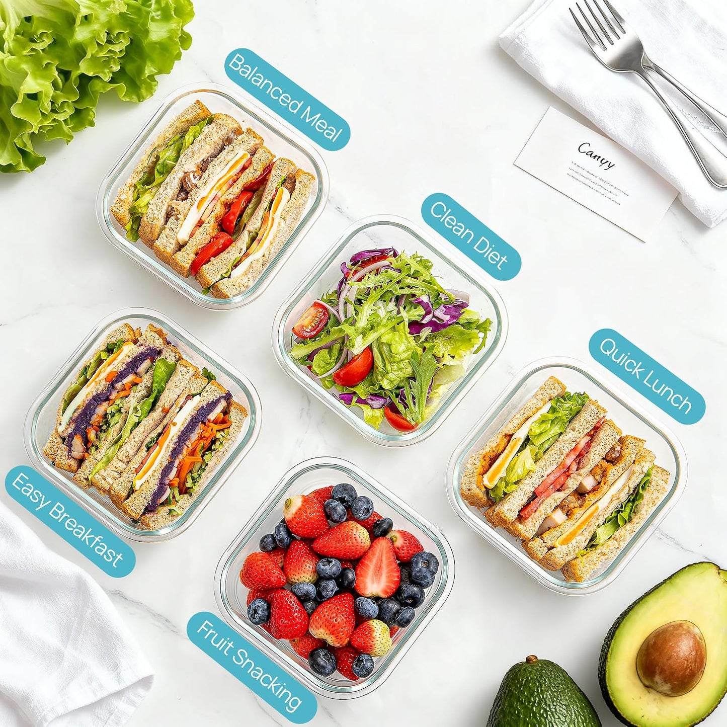 Vtopmart 5 Pack 35oz Glass Food Storage Containers with Lids, Meal Prep Containers, Airtight Reusable Lunch Container Set, Safe for Oven, Microwave, Freezer, and Dishwasher, Grey