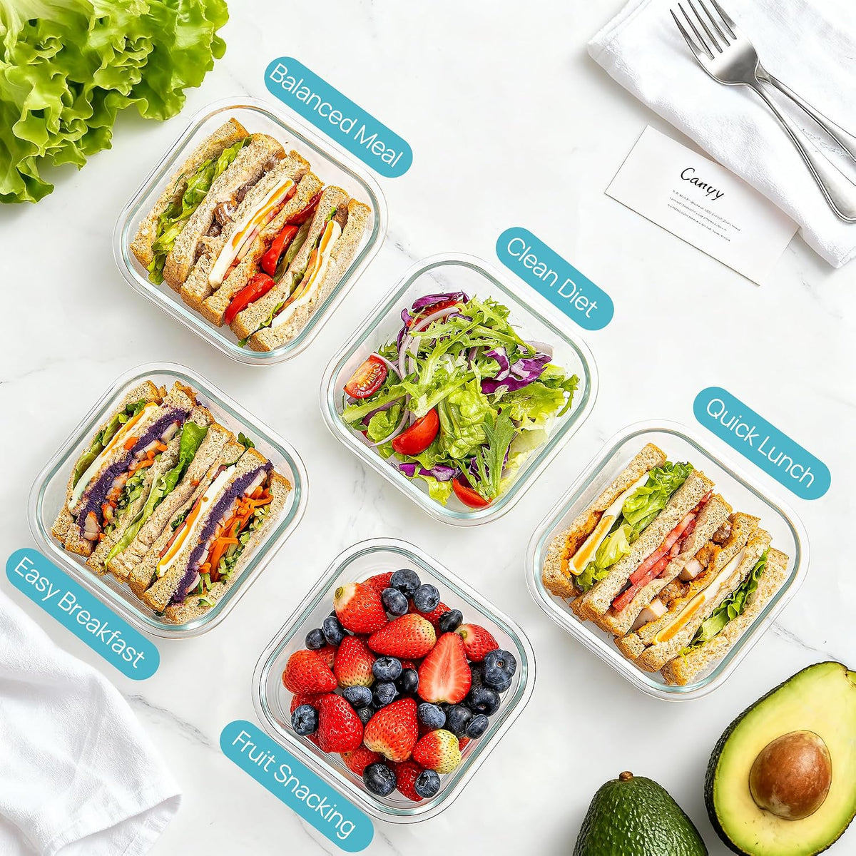 Vtopmart 10 Pack 35oz Glass Food Storage Containers with Lids, Meal Prep Containers, Airtight Reusable Lunch Container Set, Safe for Oven, Microwave, Freezer, and Dishwasher, Grey