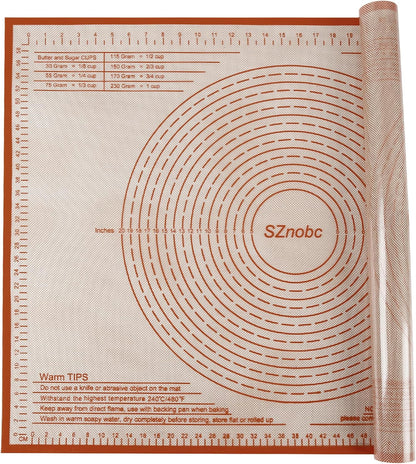 Non-slip Silicone Pastry Mat 36''By 24'' Nonstick Baking Mats Extra Large Counter Mat for Dough Rolling, Pastry, Pie Crust, Fondant, Cookies, Bread, Pasta, Pizza Mat