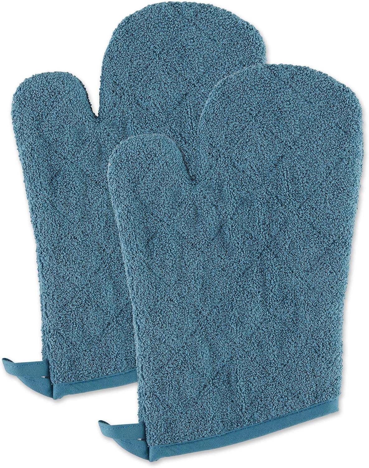 DII Basic Terry Collection 100% Cotton Quilted, Oven Mitt, Brown, 2 Piece