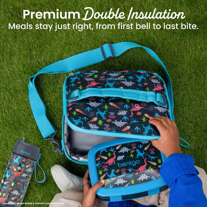 Bentgo Kids Lunch Bag - Durable, Double-Insulated Lunch Bag for Kids 3+; Holds Lunch Box, Water Bottle, & Snacks; Easy-Clean Water-Resistant Fabric & Multiple Zippered Pockets (Mermaid)