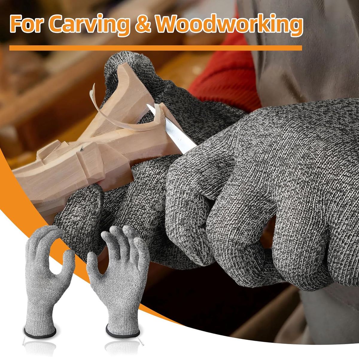 Schwer SlicePro ANSI Cut Resistant Gloves, Food Grade Cutting Glove for Kitchen Food Prep, Mandoline Gloves for Meat Cutting, Oyster Shucking, Fish Fillet Processing, PR1501-G, L