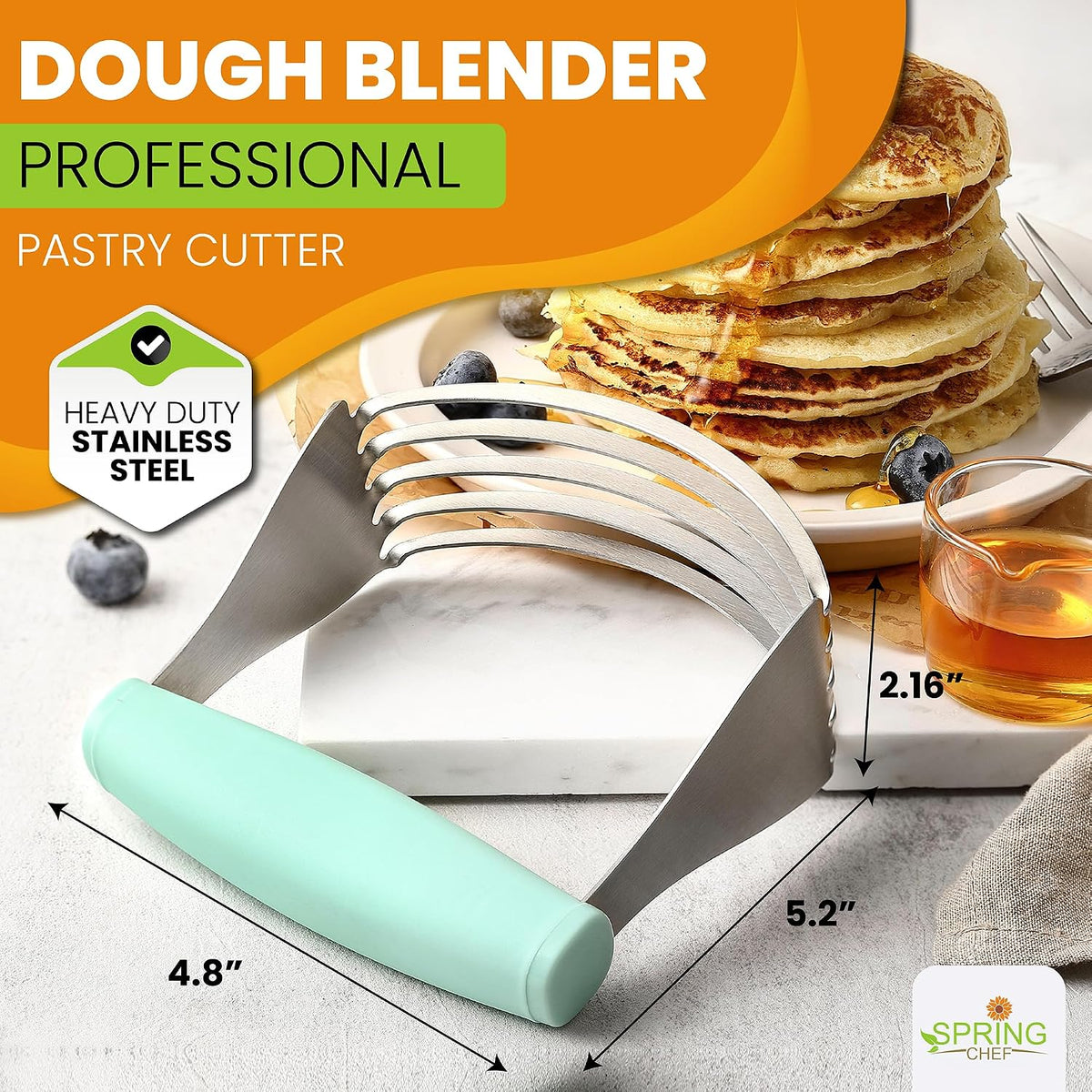 Spring Chef XL Pastry Blender, Durable Dough Blender For Baking - Black
