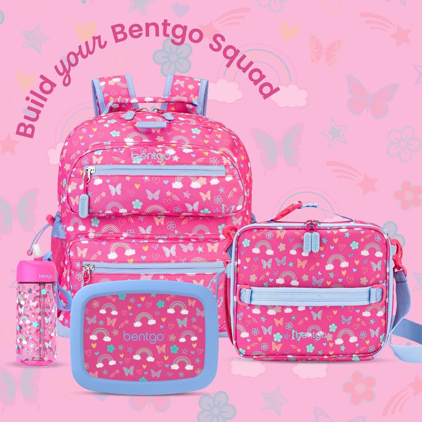 Bentgo Kids Lunch Bag - Durable, Double-Insulated Lunch Bag for Kids 3+; Holds Lunch Box, Water Bottle, & Snacks; Easy-Clean Water-Resistant Fabric & Multiple Zippered Pockets (Mermaid)