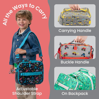 Bentgo Kids Lunch Bag - Durable, Double-Insulated Lunch Bag for Kids 3+; Holds Lunch Box, Water Bottle, & Snacks; Easy-Clean Water-Resistant Fabric & Multiple Zippered Pockets (Mermaid)