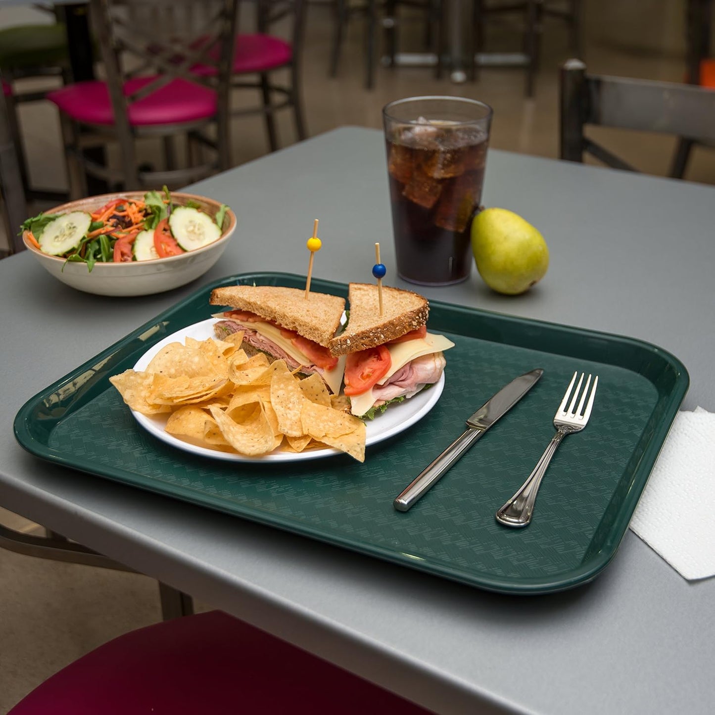 Carlisle FoodService Products Café Cafeteria Tray, Fast Food Tray for Restaurant or Commercial Use, 14" x 18", 1 Count, Black