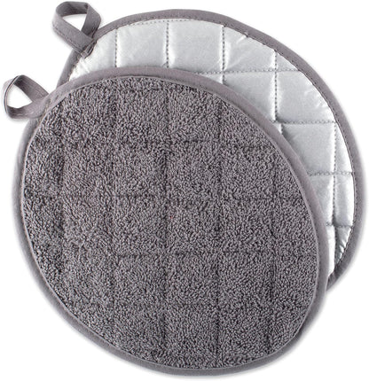 DII Basic Terry Collection Quilted 100% Cotton, Potholder, Nautical Blue