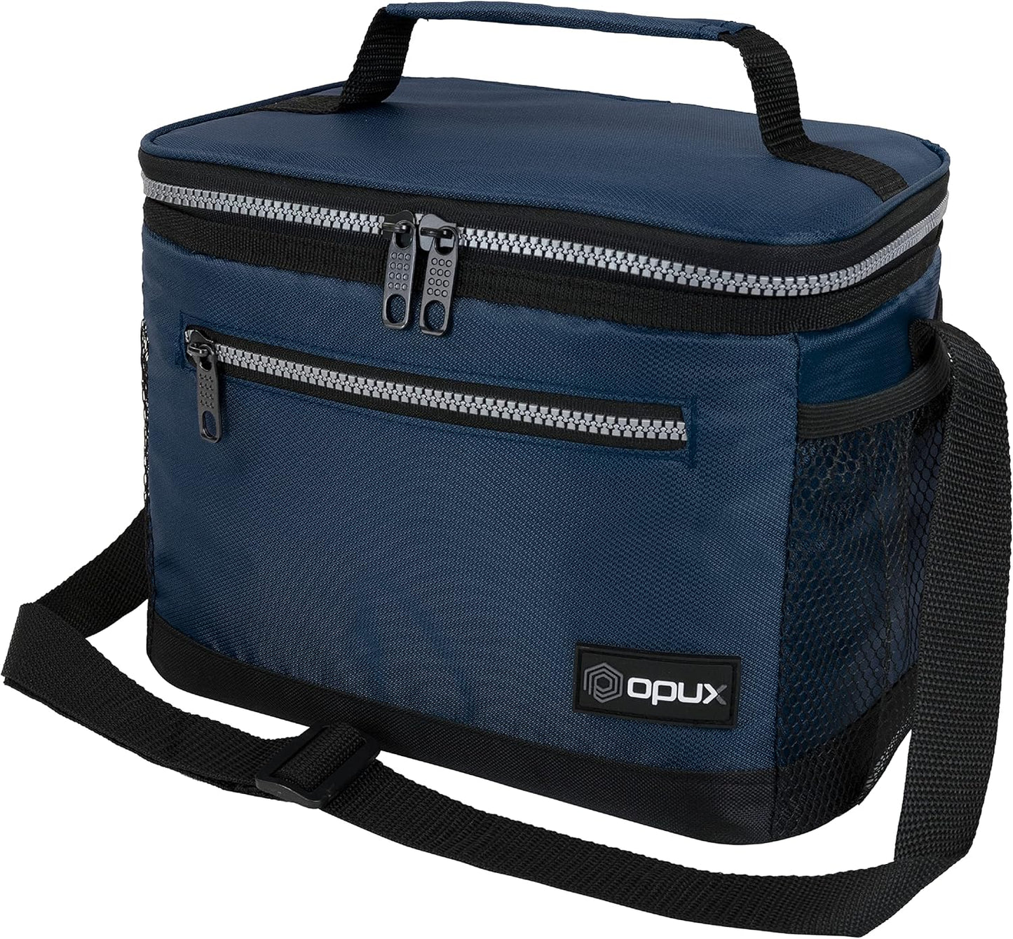 opux Insulated Lunch Box Men Women, Lunch Bag for Work School, Leakproof Soft Cooler Tote Adult, Large Lunch Pail Kids Boys Girls, Picnic Beach Food Bag with Shoulder Strap, Purple Floral