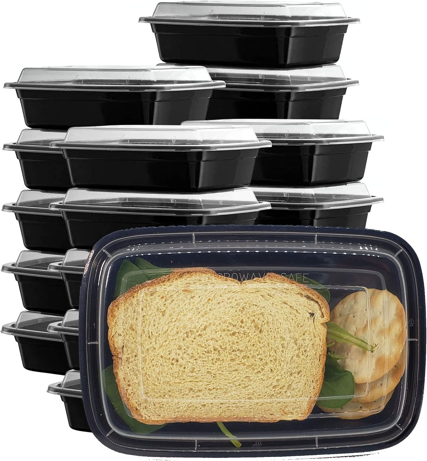 50 sets Rectangle 58oz Meal Prep Containers with lids Microwavable Food Container Plastic BPA Free Rectangle