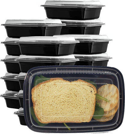 50 sets Rectangle 58oz Meal Prep Containers with lids Microwavable Food Container Plastic BPA Free Rectangle