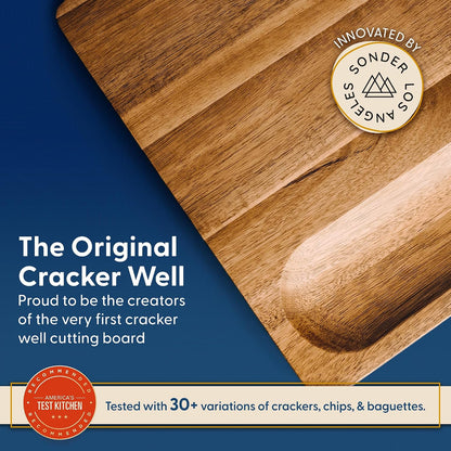 Sonder Los Angeles Doheny Wood Cutting Board Set | Acacia Edge Grain Cutting Board for Kitchen with Juice Groove | Perfect for Compact Daily Use | Gift Box Included | 14x10x1 in & 12x8x1 in