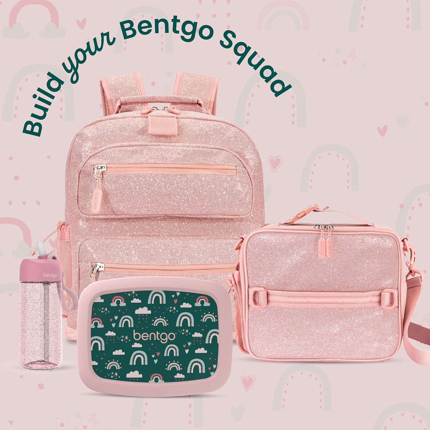 Bentgo Kids Lunch Bag - Durable, Double-Insulated Lunch Bag for Kids 3+; Holds Lunch Box, Water Bottle, & Snacks; Easy-Clean Water-Resistant Fabric & Multiple Zippered Pockets (Mermaid)